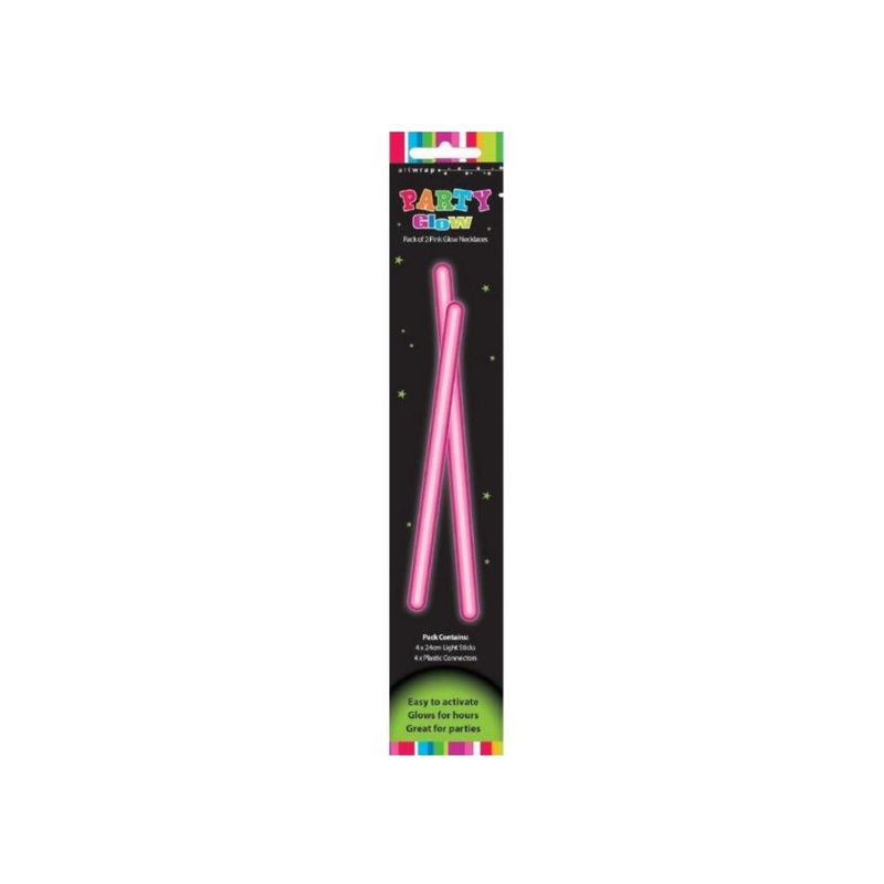Party Glow Necklaces 2pk - Pink