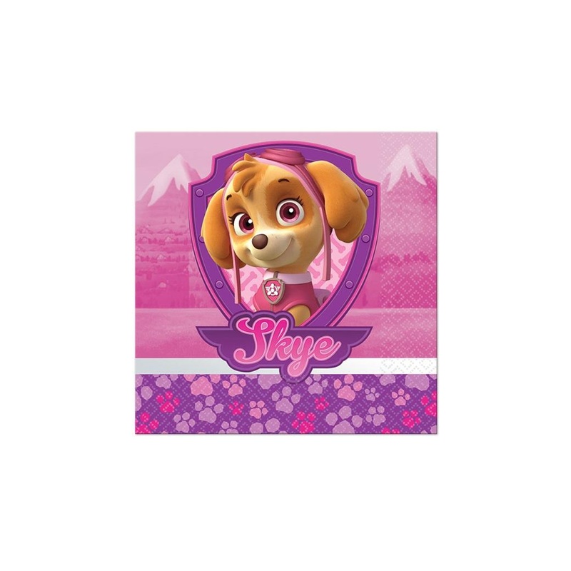 Pink Paw Patrol Beverage Napkins