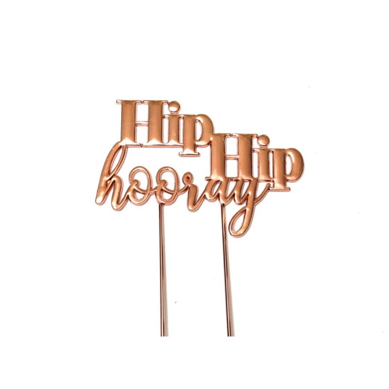 Rose Gold Plated Cake Topper - Hip Hip Hooray