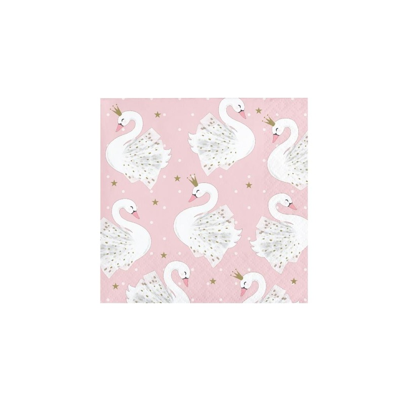 Swan Party Beverage Napkins 16pk