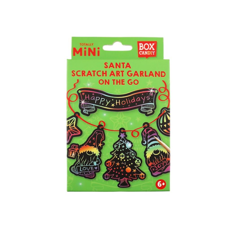 Totally Mini Santa Scratch Art Garland Set