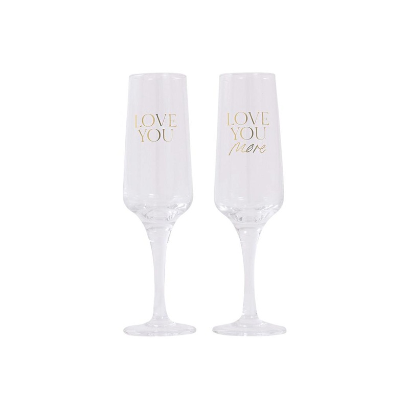 Wedding Love You Wine Glass Set