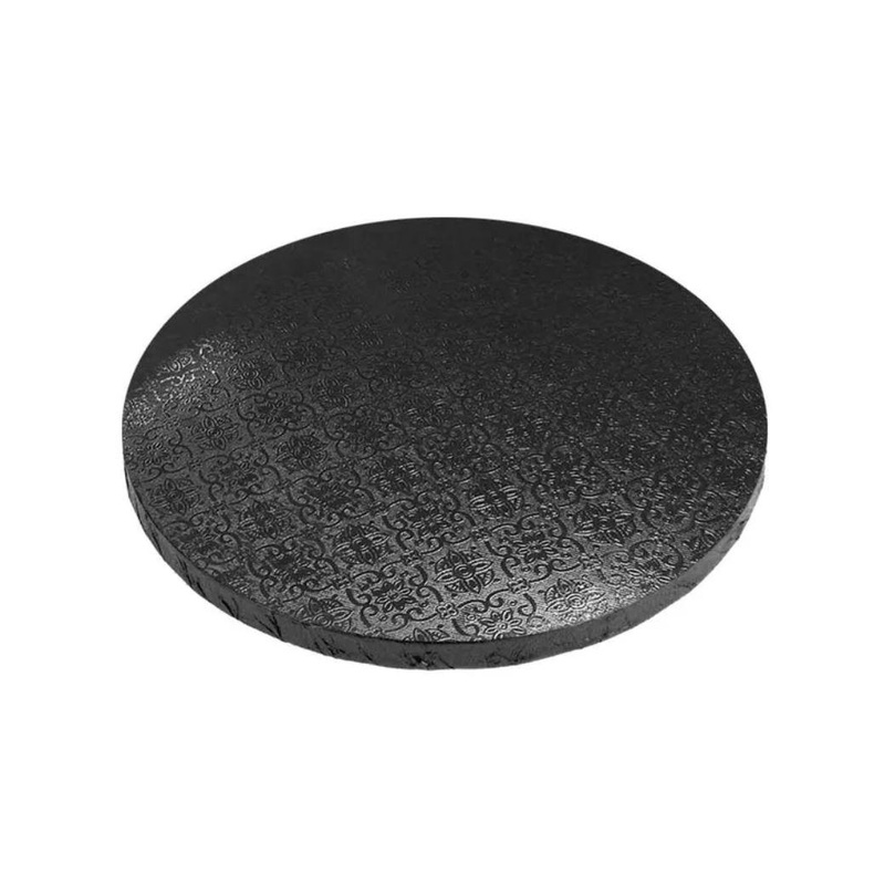15mm Black Masonite Cake Board Round - 6"