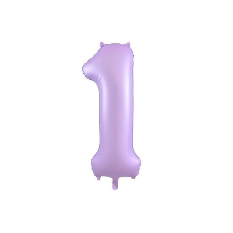 86cm Pastel Matte Lilac Number Balloon - 1