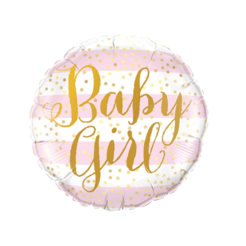 Baby Girl Pink Stripes Foil Balloon