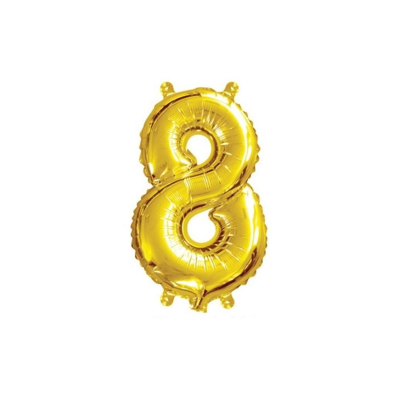 Mini Gold Foil Balloon - Number 8