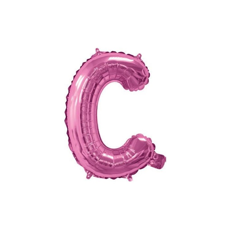 Mini Hot Pink Foil Balloon - Letter C