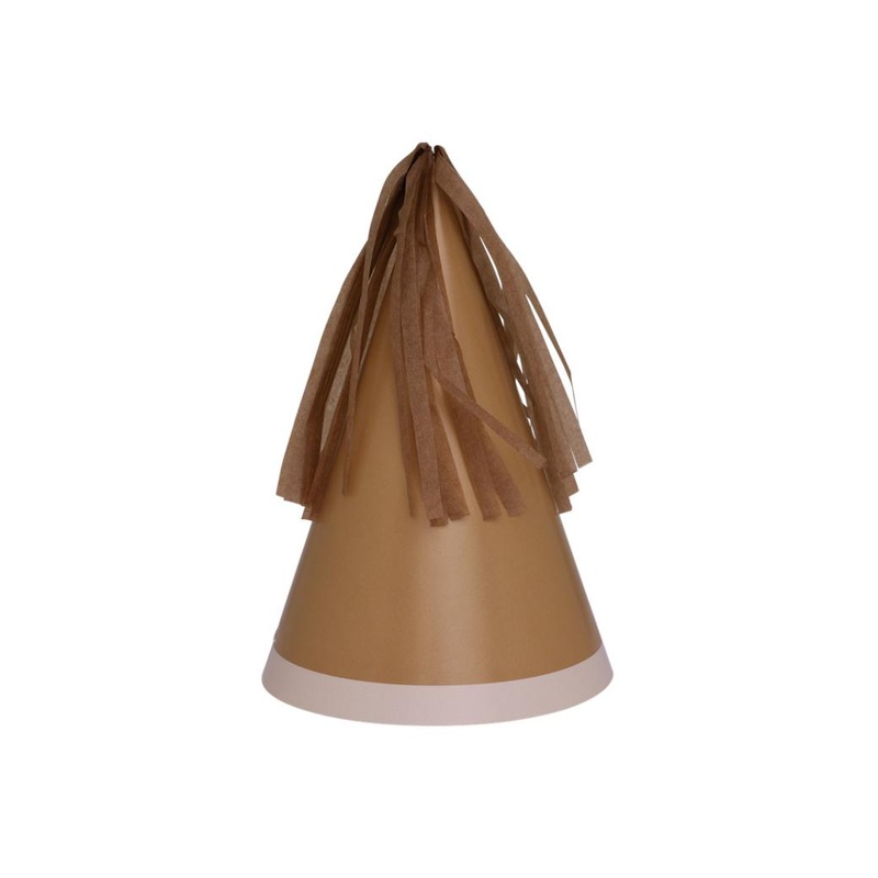 Party Hats with Tassle Topper 10pk - Acorn