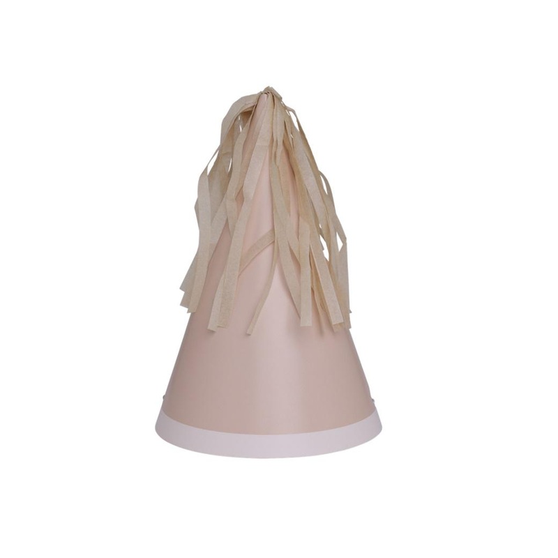 Party Hats with Tassle Topper 10pk - White Sand
