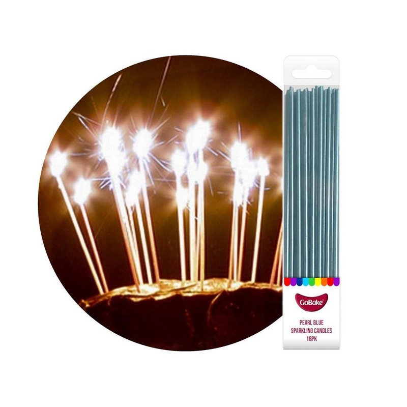 Sparkling Candles 18pk Pearl Blue