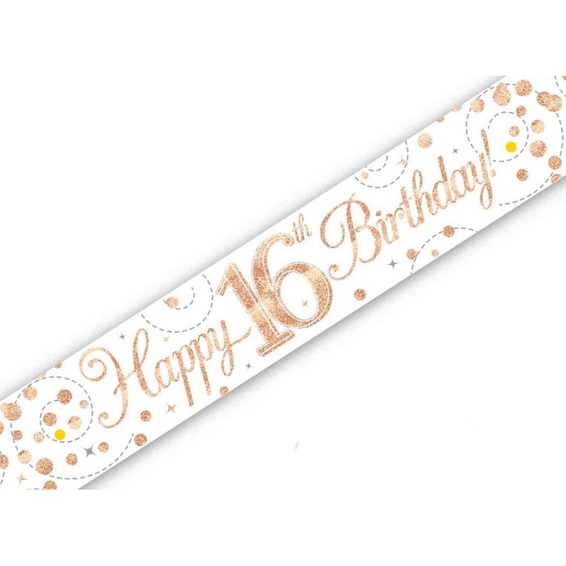 Sparkling Fizz Happy 16th Birthday Banner