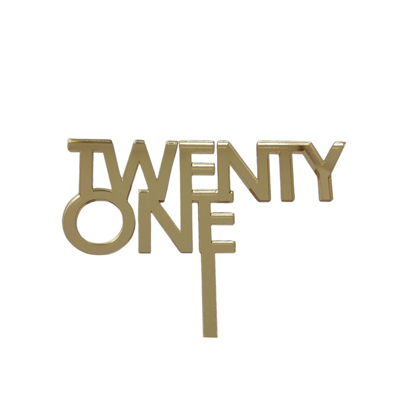 Twenty One CG Cake Topper - Gold