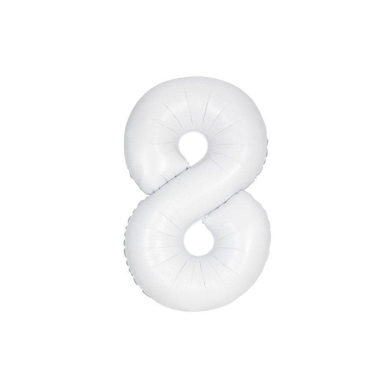 86cm Matte Bright White Foil Balloon - 8