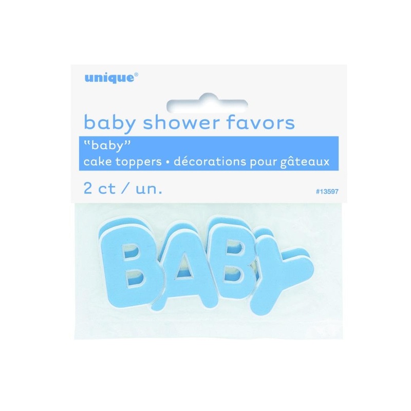 Baby Cake Toppers Blue 2pk