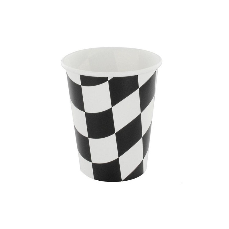 Black & White Check Cups - 8pk