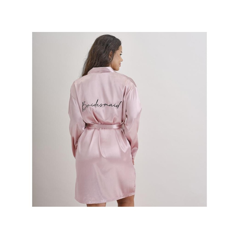 Hen Party Pink Embroidered Bridesmaid Dressing Gown