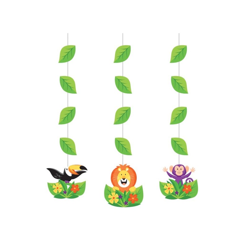 Jungle Safari Hanging Cutouts 3pk