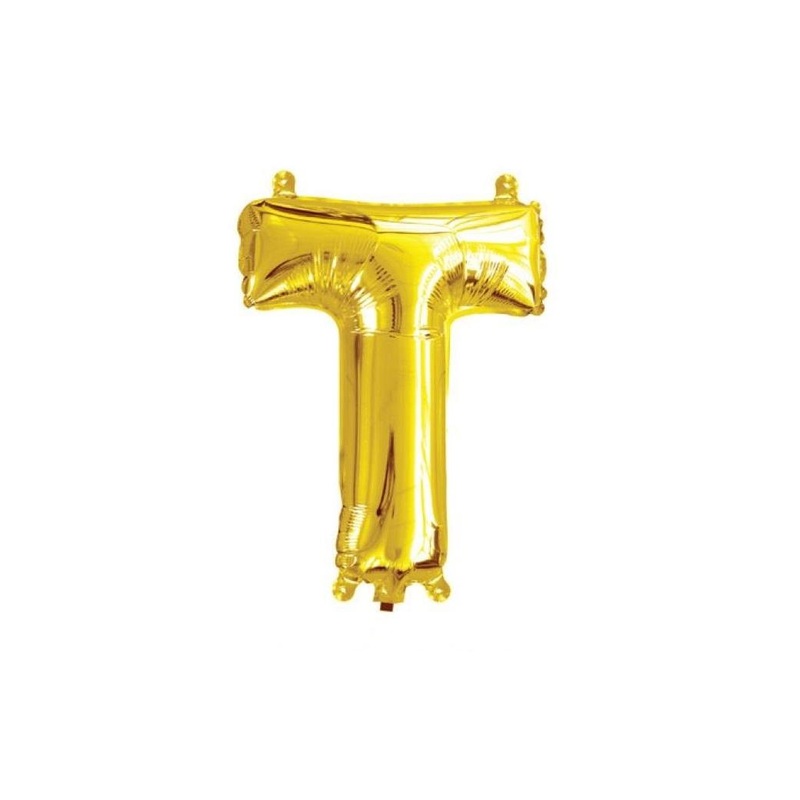 Mini Gold Foil Balloon - Letter T