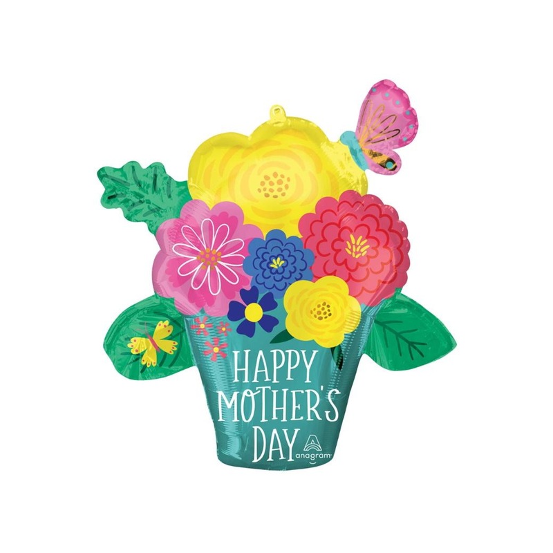 Mother's Day Flower Pot SuperShape Foil Balloon
