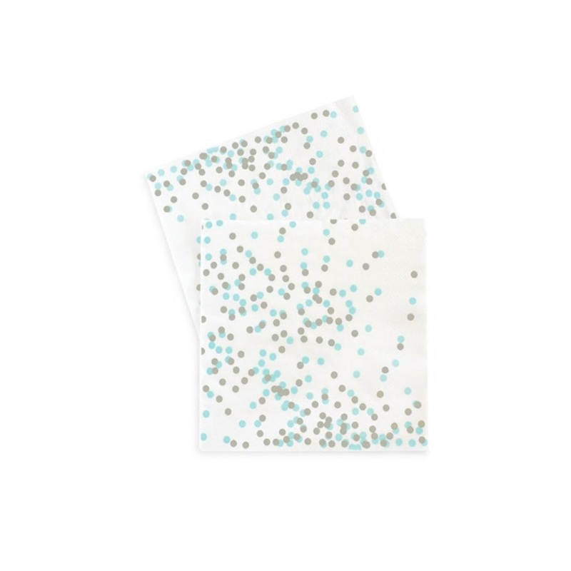 Paper Eskimo Lunch Napkins 20pk - Blue Confetti