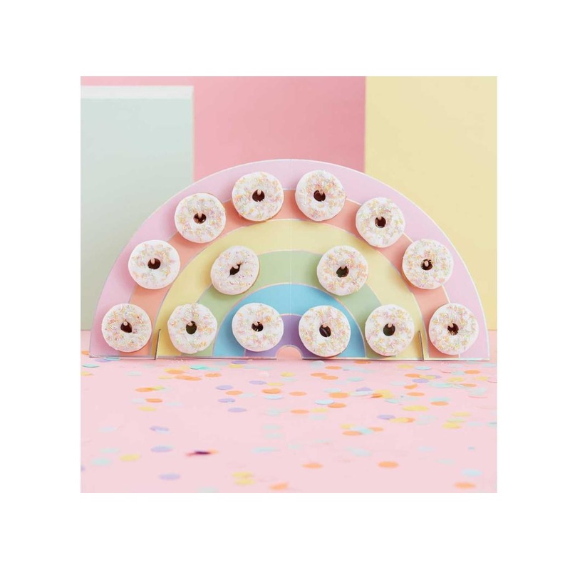 Pastel Party Rainbow Donut Wall