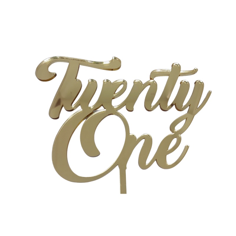 Twenty One Classic Cake Topper - Gold