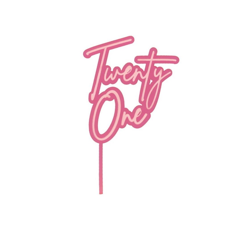 Twenty One Layered Cake Topper - Pink Opaque / Pink