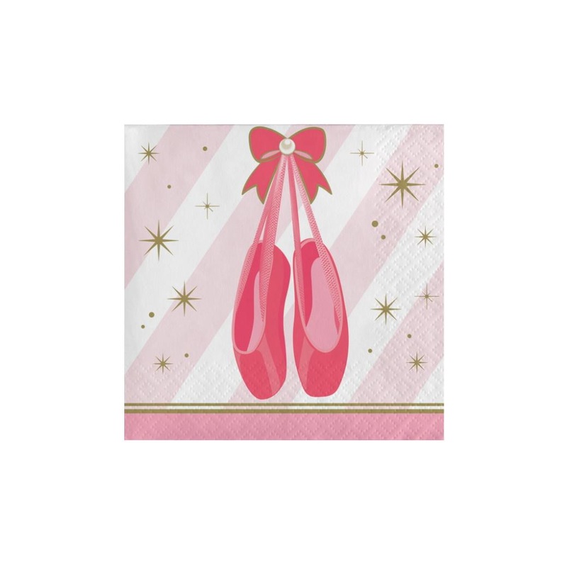 Twinkle Toes Ballerina Beverage Napkins 16pk