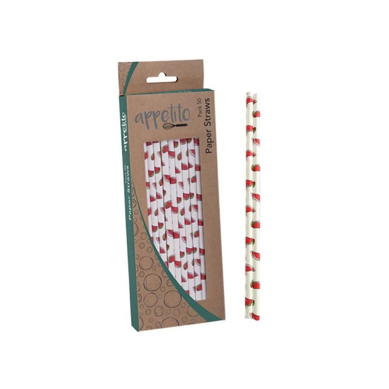 Watermelon Paper Straws 50pk