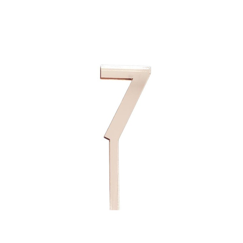 4.5cm Acrylic Number 7 - Rose Gold