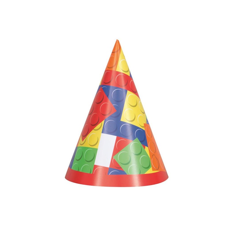 Building Blocks Party Hats 8pk