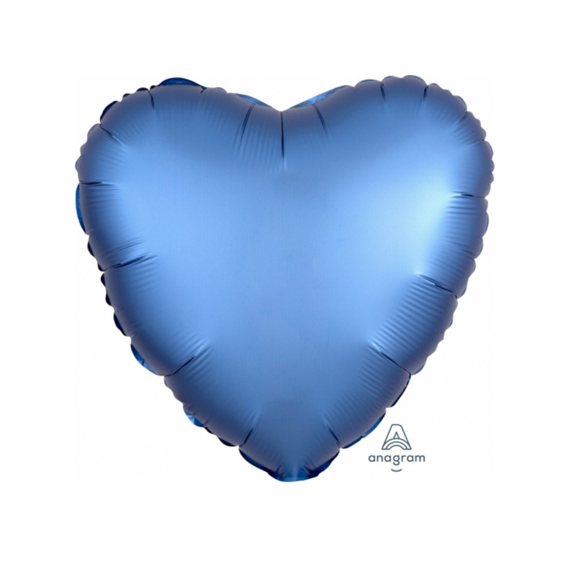 Heart Shaped Foil Balloon - Satin Luxe Azure
