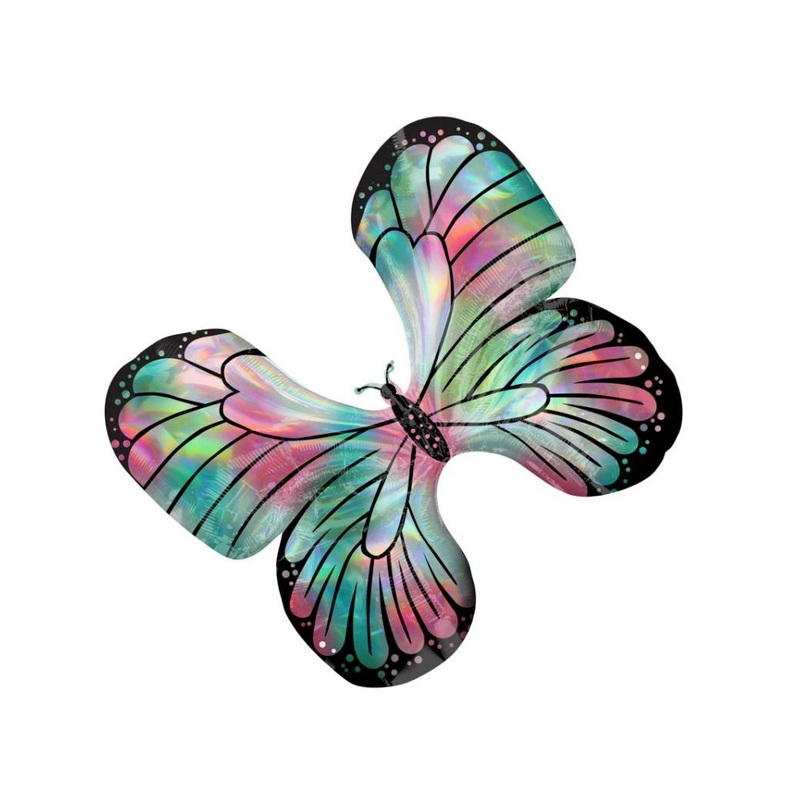 Iridescent Butterfly SuperShape Foil Balloon