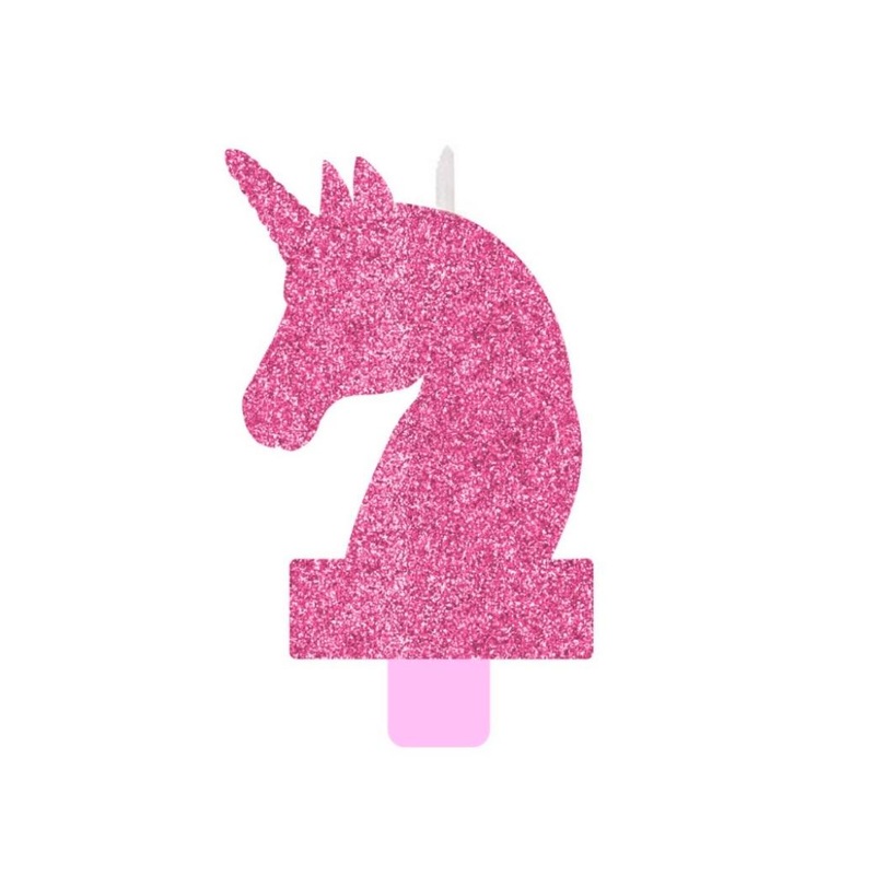 Magical Unicorn Large Pink Glitter Candle