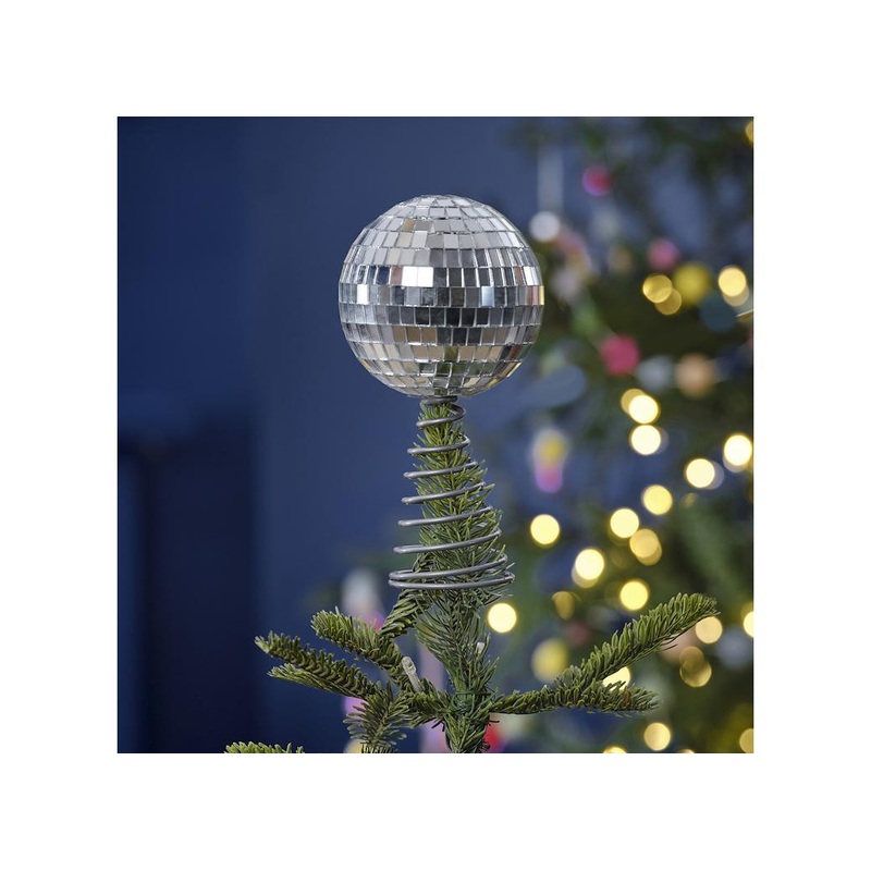 Merry & Bright Disco Ball Christmas Tree Topper