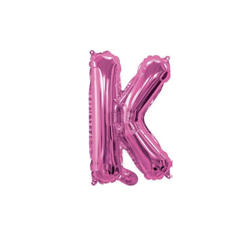 Mini Hot Pink Foil Balloon - Letter K