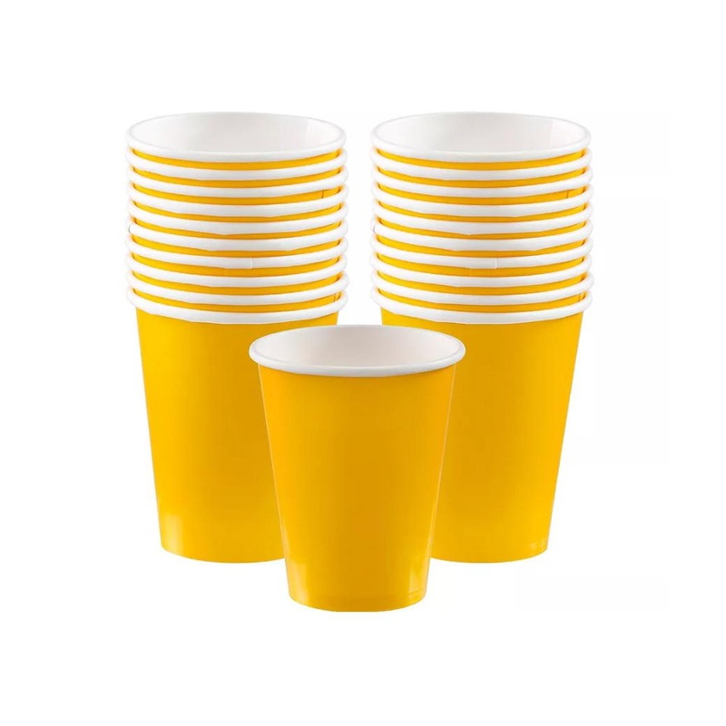 Paper Cups 20pk -Yellow