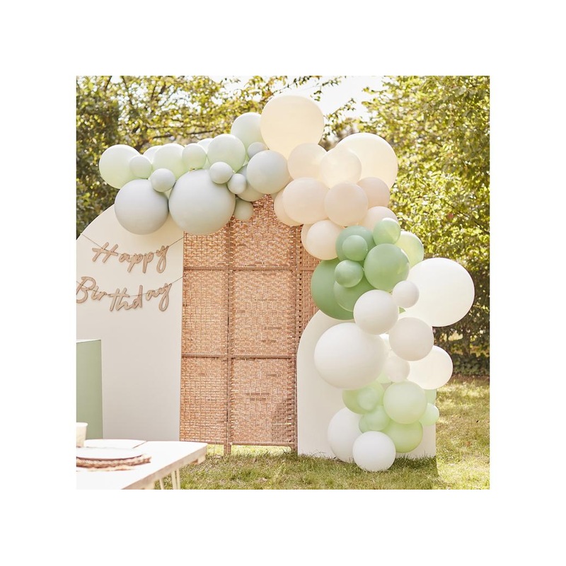 Sage, Nude & White Balloon Arch Kit