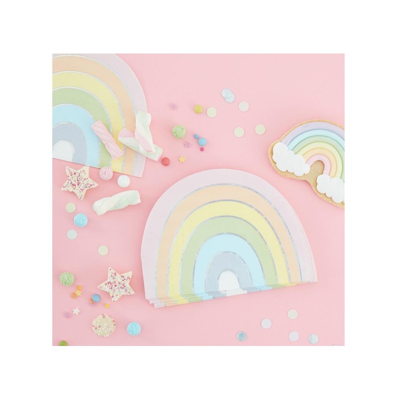 Pastel Party Rainbow Shaped Napkins 16pk