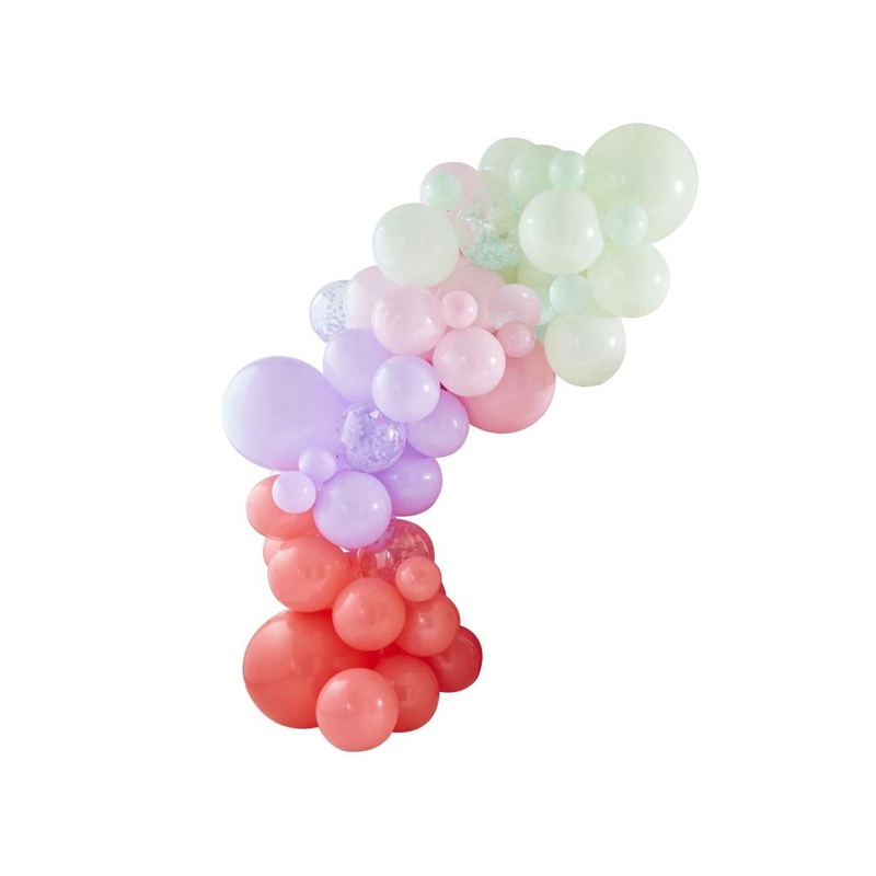 Pinks Lilac & Pastel Green Balloon Arch