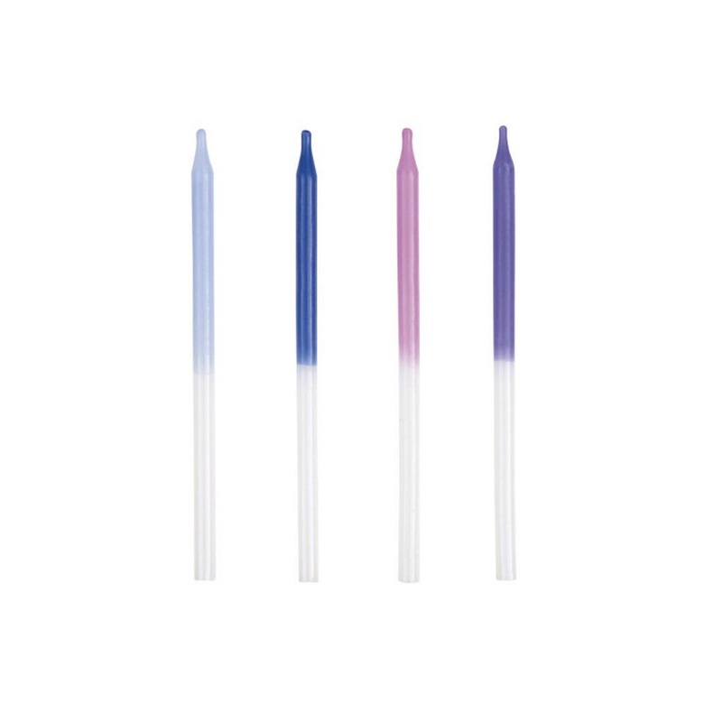 Purple Metallic Dipped Candles 12pk