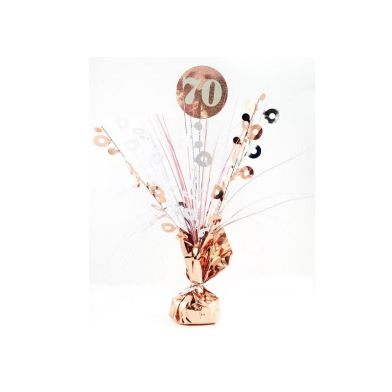 Rose Gold Age 70 Table Centrepiece Spray