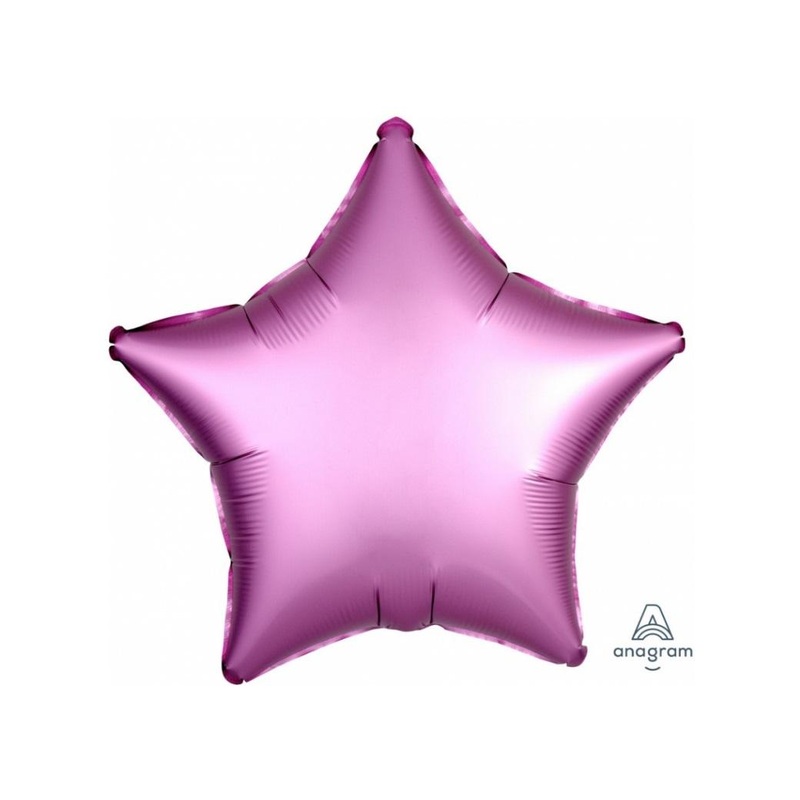 Star Shaped Foil Balloon - Satin Luxe Flamingo