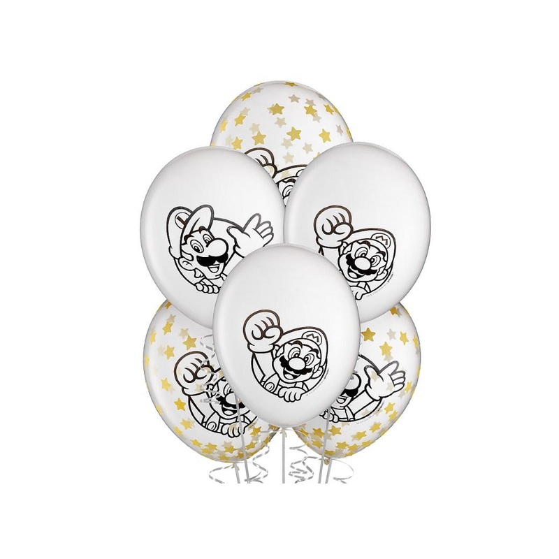 Super Mario Confetti Balloons 6pk