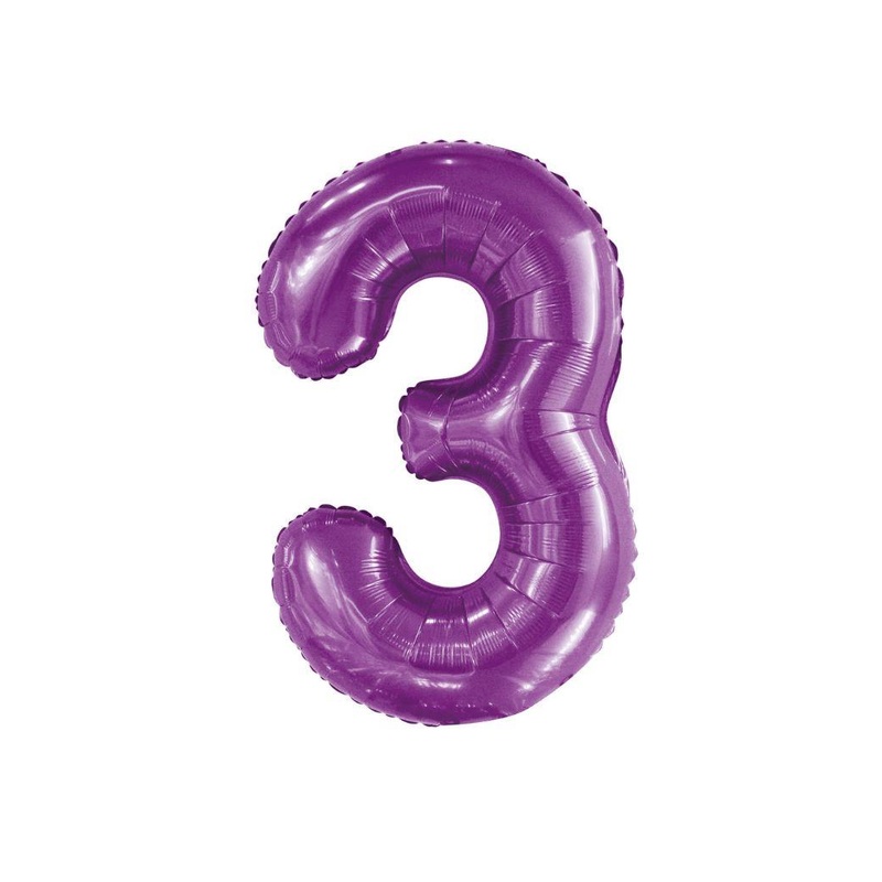 86cm Purple Number Balloon - 3