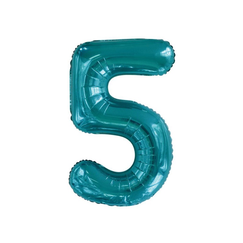 86cm Teal Number Balloon - 5