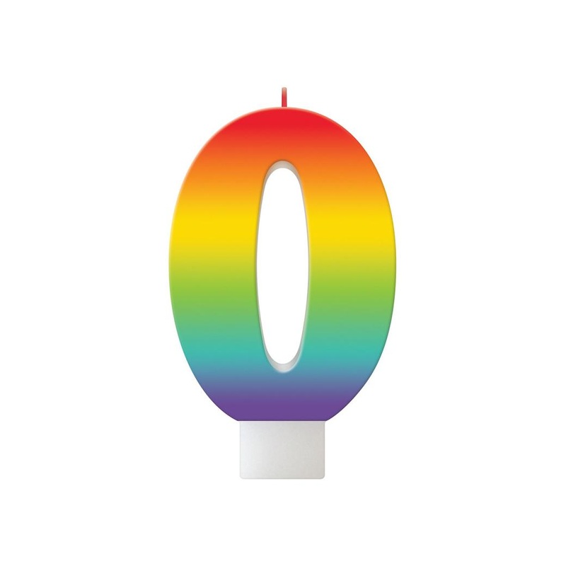 Bright Rainbow Candle - No. 0
