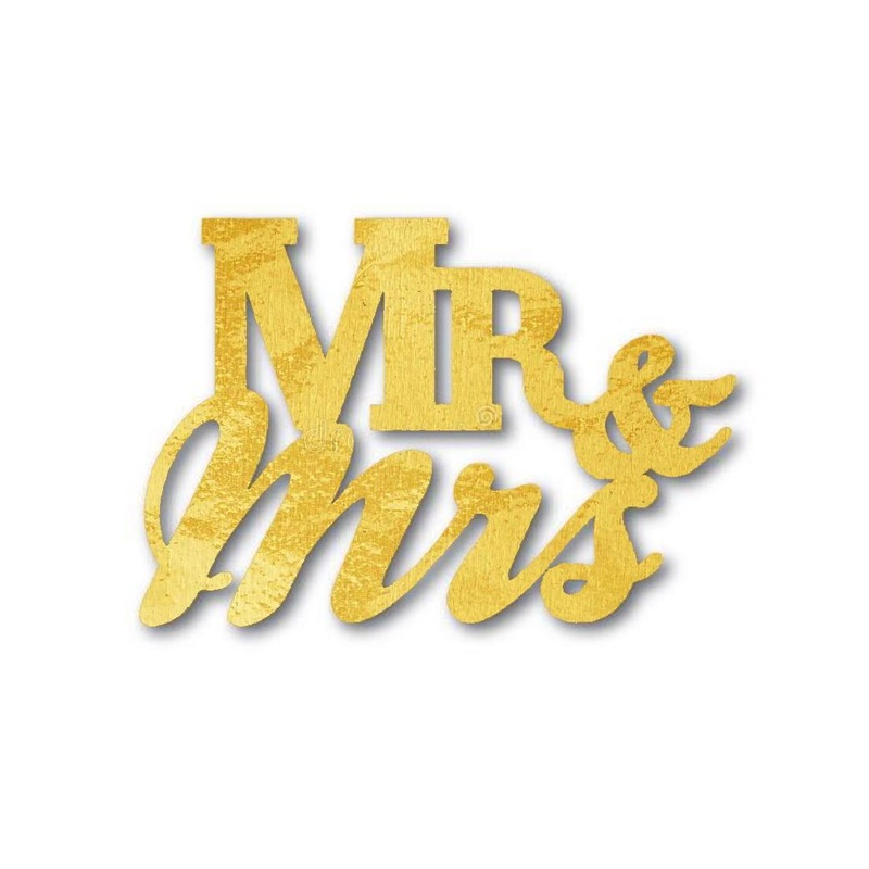 Jumbo Gold Confetti Scatters - Mr & Mrs