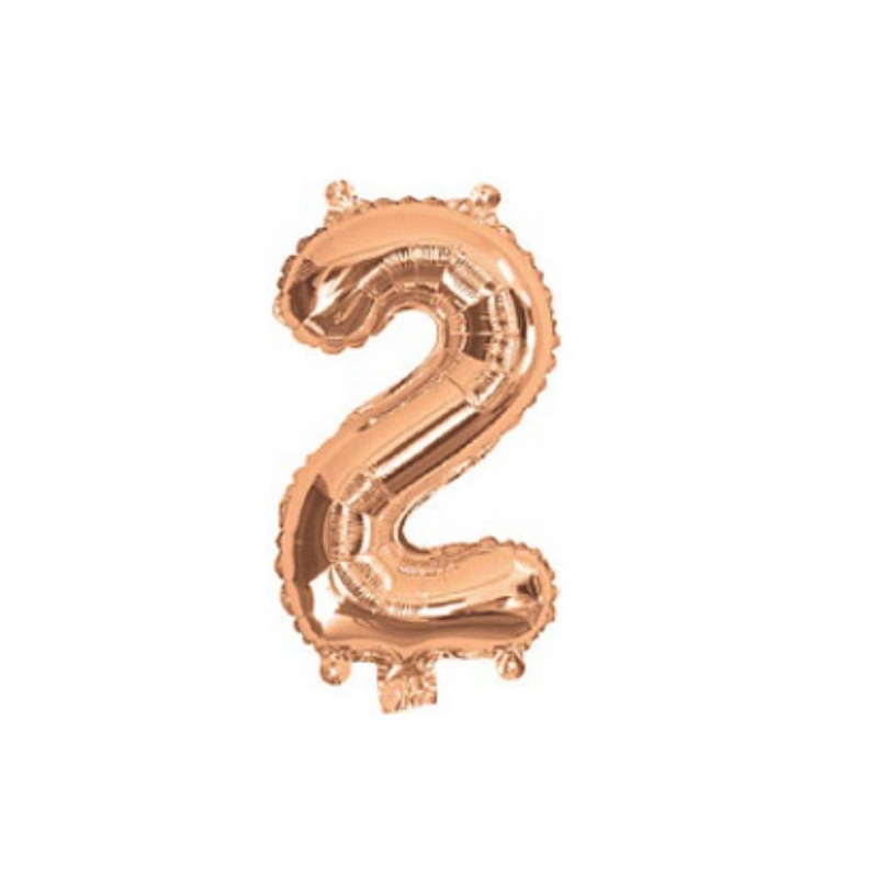 Mini Rose Gold Foil Balloon - Number 2