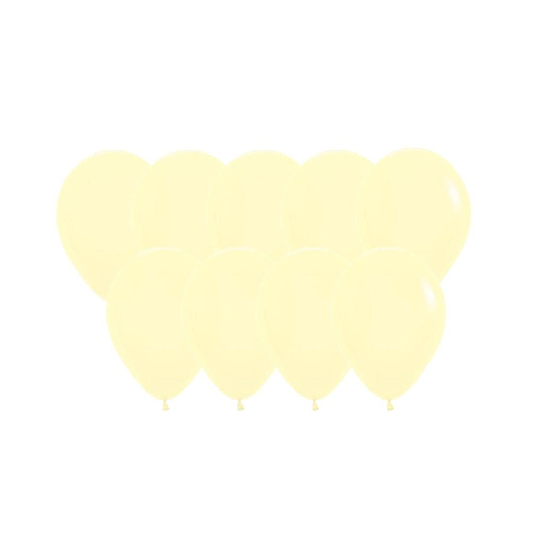 Pastel Matte Yellow 12cm Balloons - 50pk